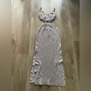 pq swim bianca ring silver purple cut out bikini cover up maxi dress small NEW